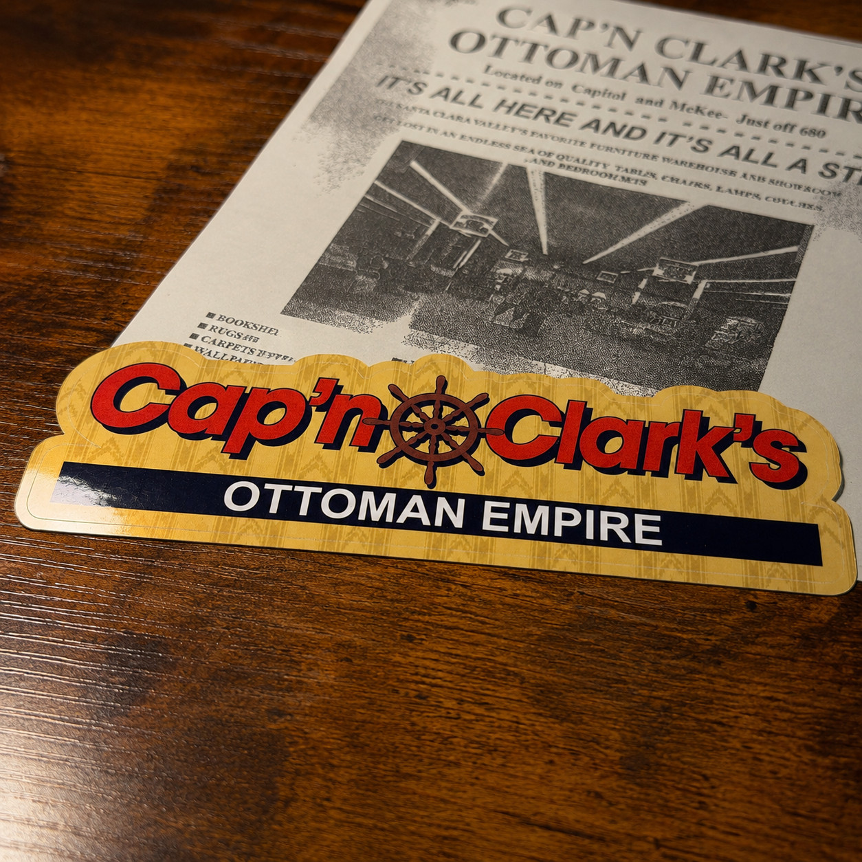 Backrooms A24 Movie Cap’n Clark’s Ottoman Empire 6in Vinyl Decal Sticker