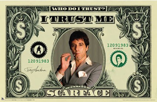 Poster Studio B – Scarface Money Dollar Bill Classic Movie 24×36″ NEW