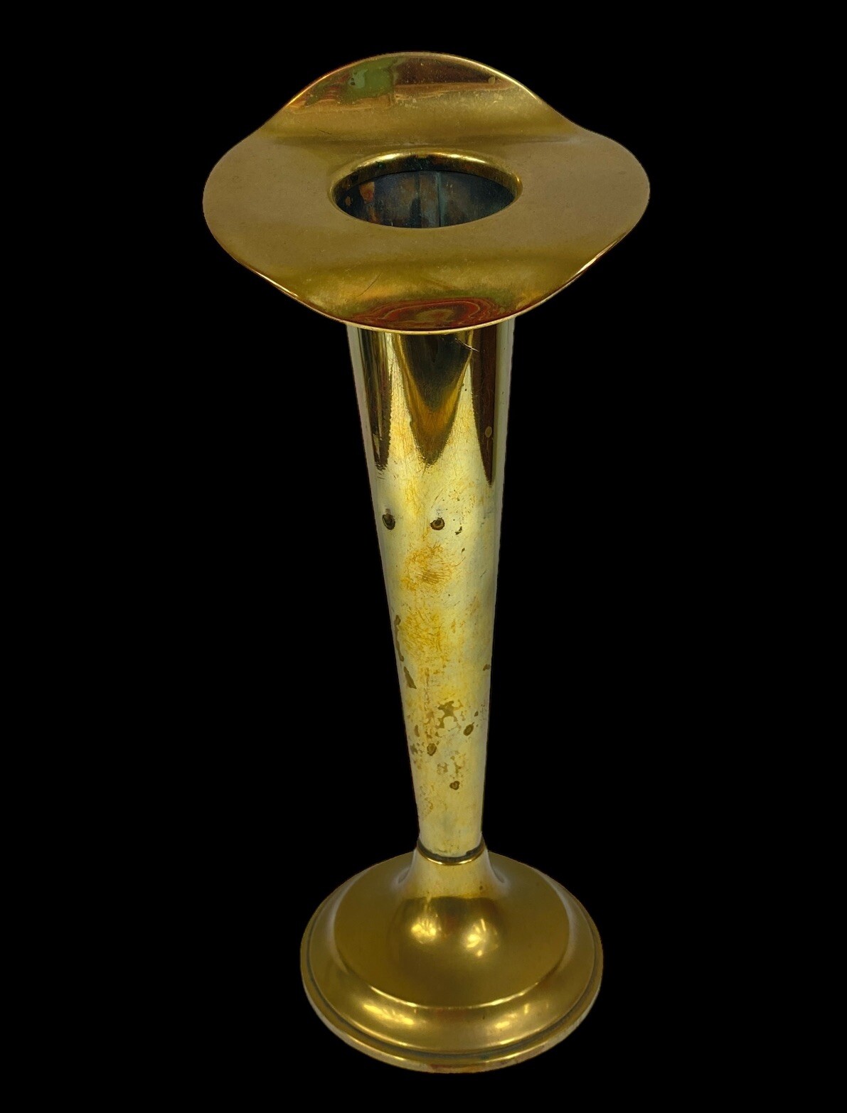 Joseph Friedman Vase Trumpet Brass Antique Jack-In-The-Pulpit Art Nouveau NY 10″