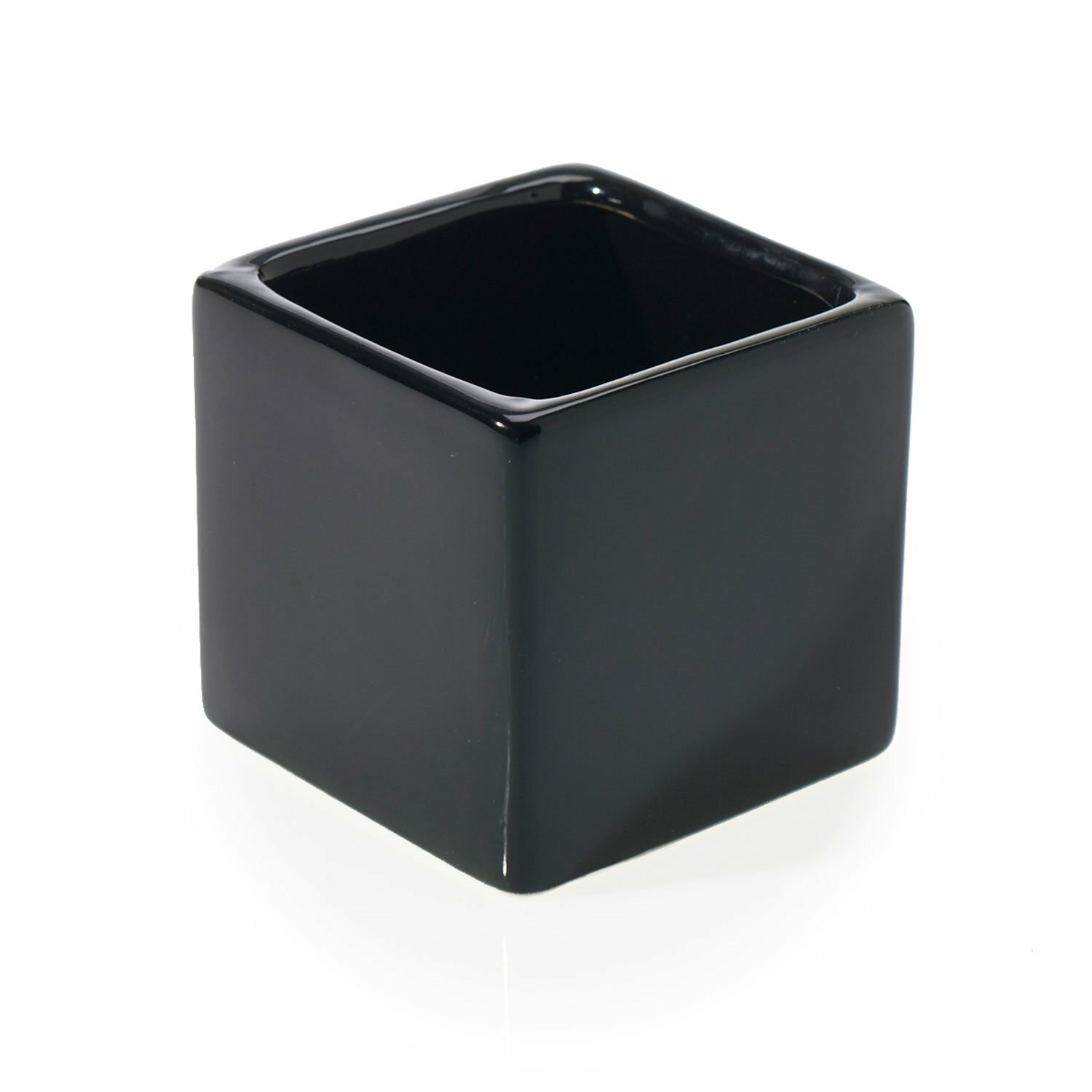 Ceramic Urban Square in Black 3.25″ x 3.25″ x 3.25″ Good for Wedding Decorati…