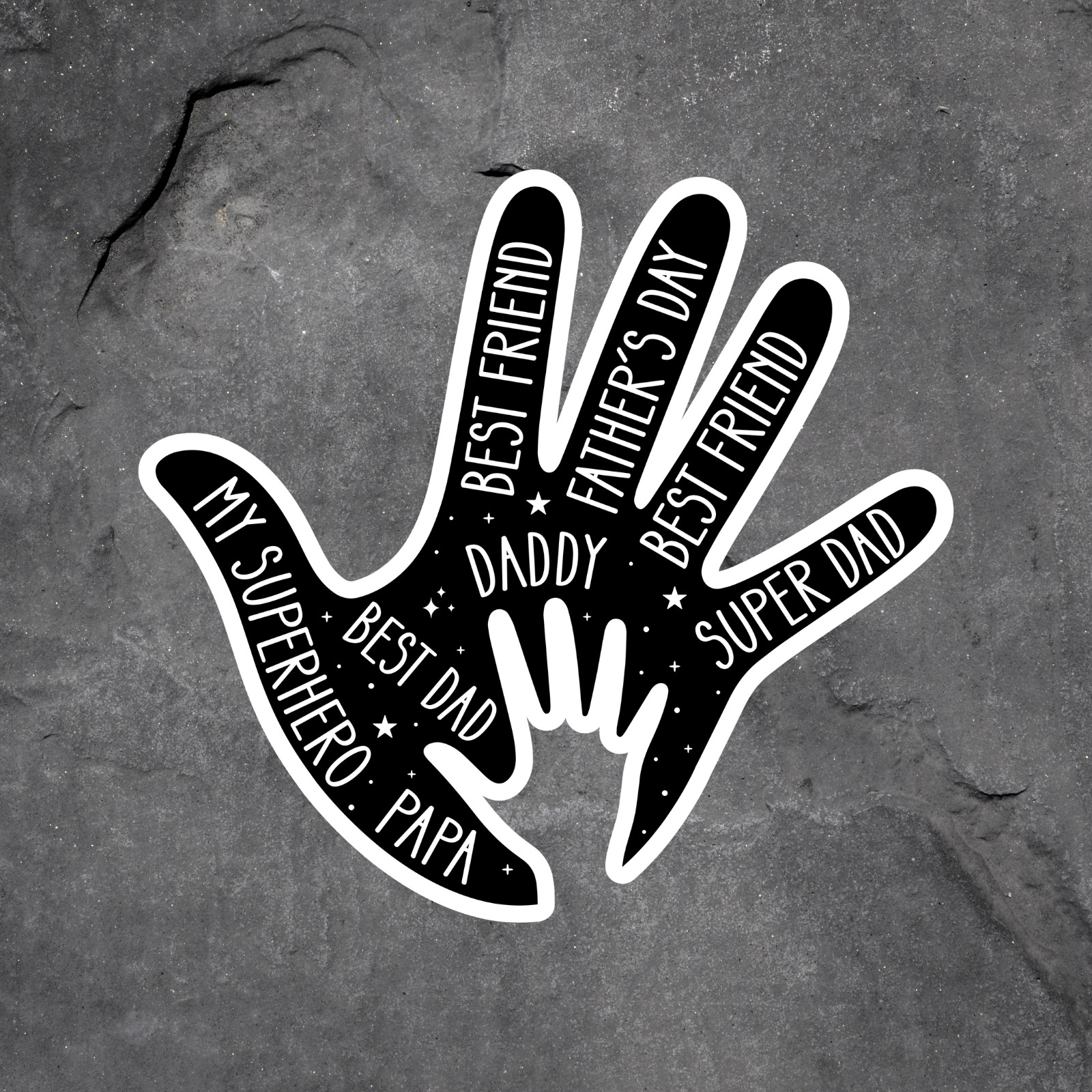 Dad Sticker Vinyl Decal Best Dad Handprint Papa Father Family Gift