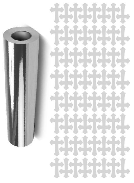Chrome Silver Cross Stickers 1″ DC24