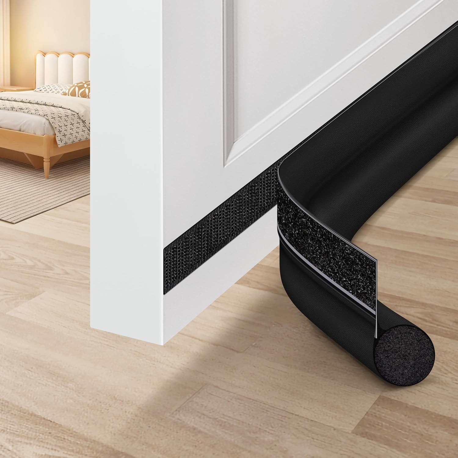 Door Draft Stopper 36 Inch Black Adjustable Door Draft Blocker Front Door Draft
