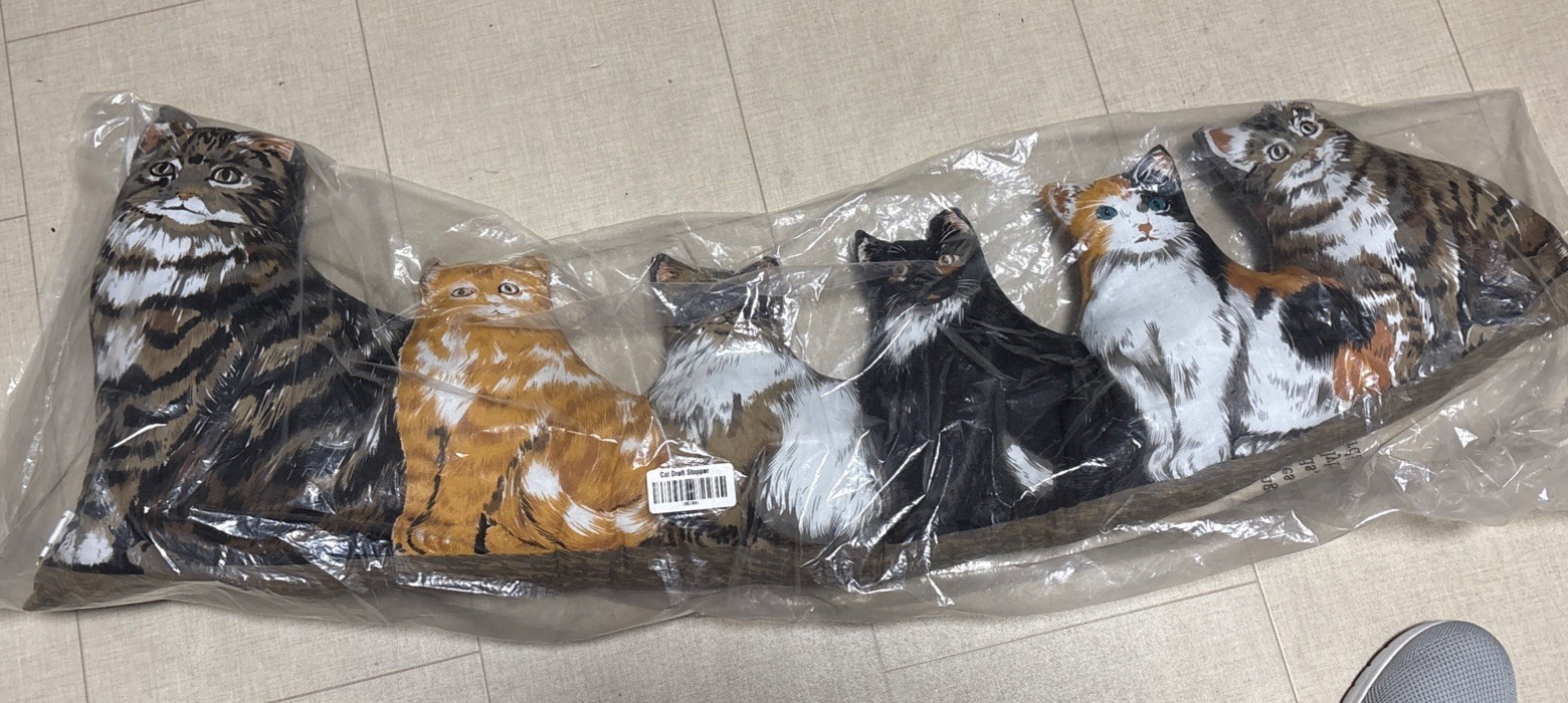 1990s Cat Shaped Decorative Pillow Draft Stopper Blocker 40″ Long NWT
