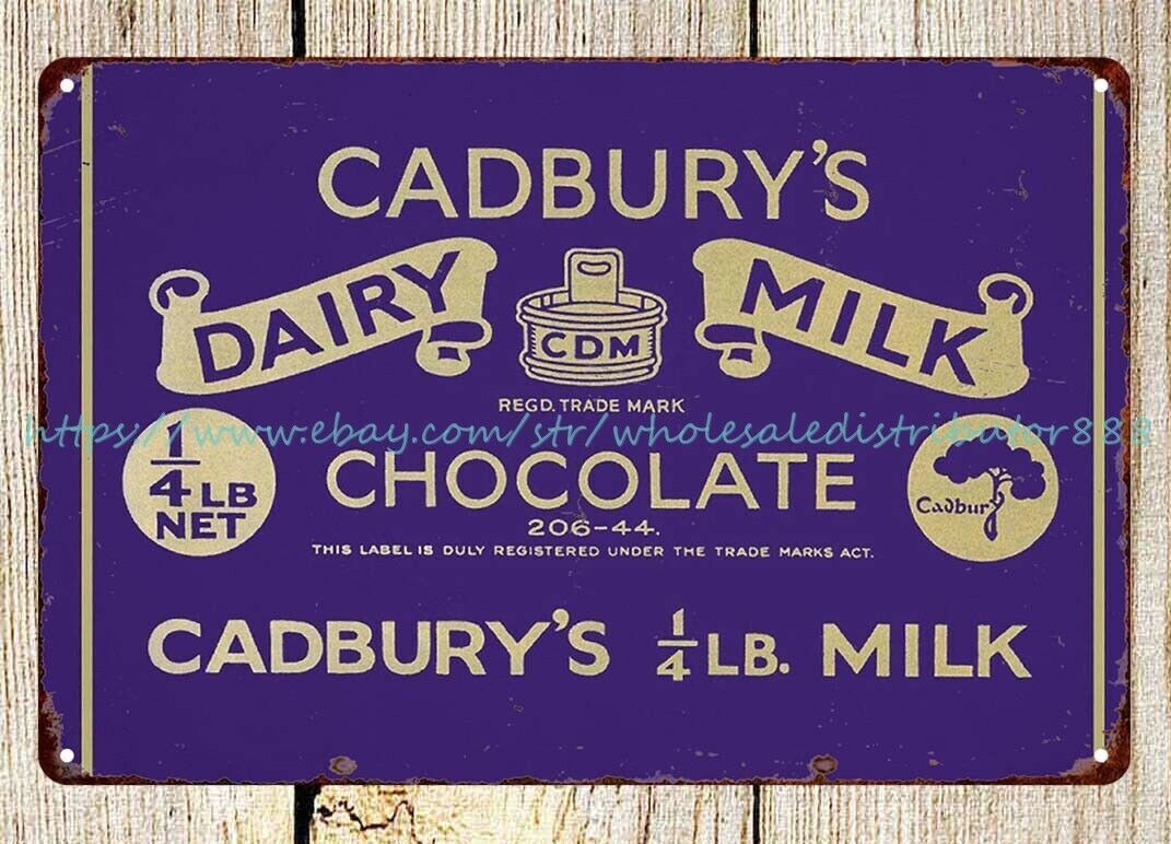shop wall decor CADBURYS DAIRY MILK CHOCOLATE metal tin sign