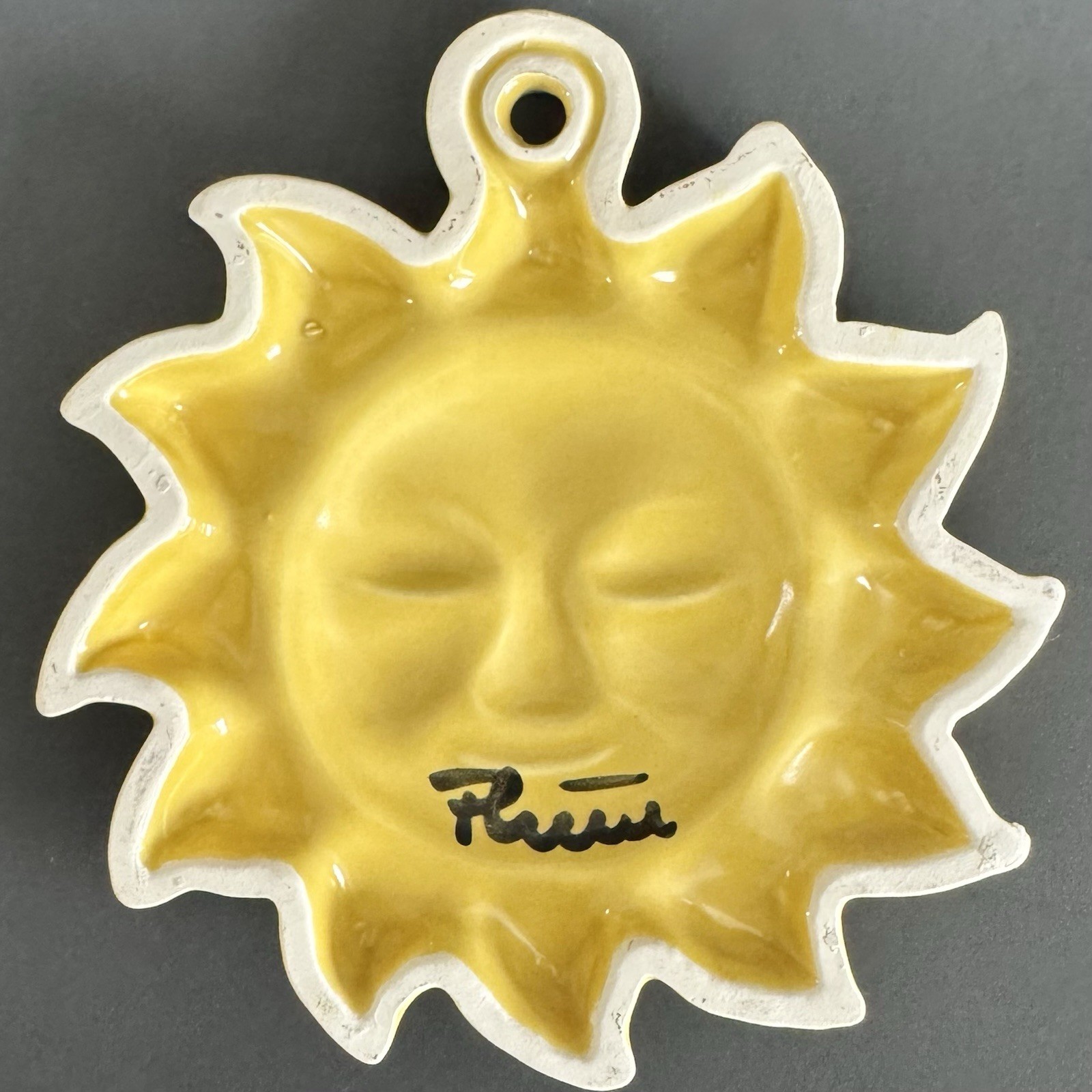 Vintage THUN Ceramic Sun Tile Hanging Decor, Baking Mold – Made In Italy 6.5”