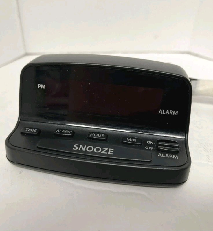 Sharp Small Digital Alarm Clock with AAA Battery Backup & Snooze Button SPC051