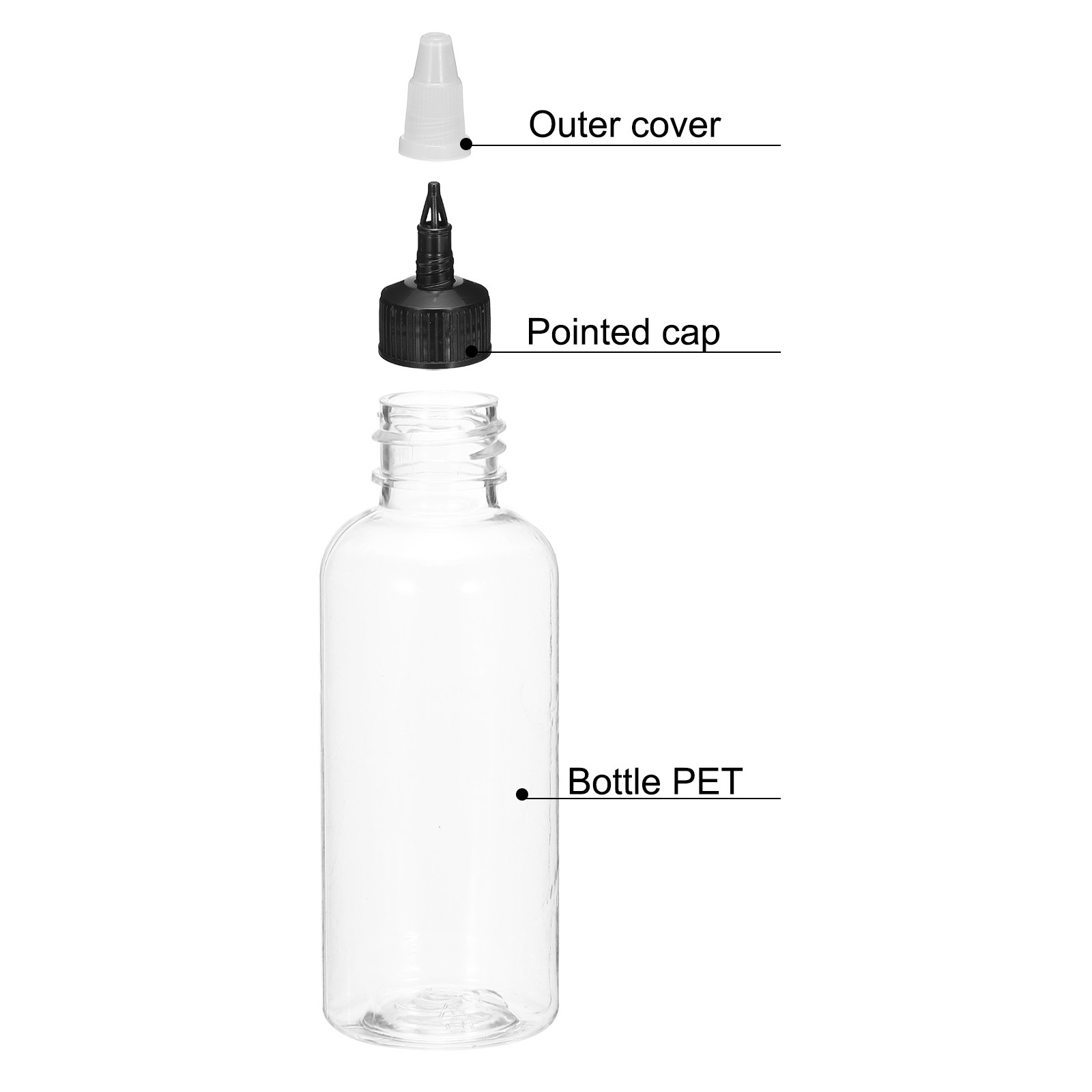 12Pcs 2oz/60ml Squeeze Bottles Clear Dispensing Bottles with Cap