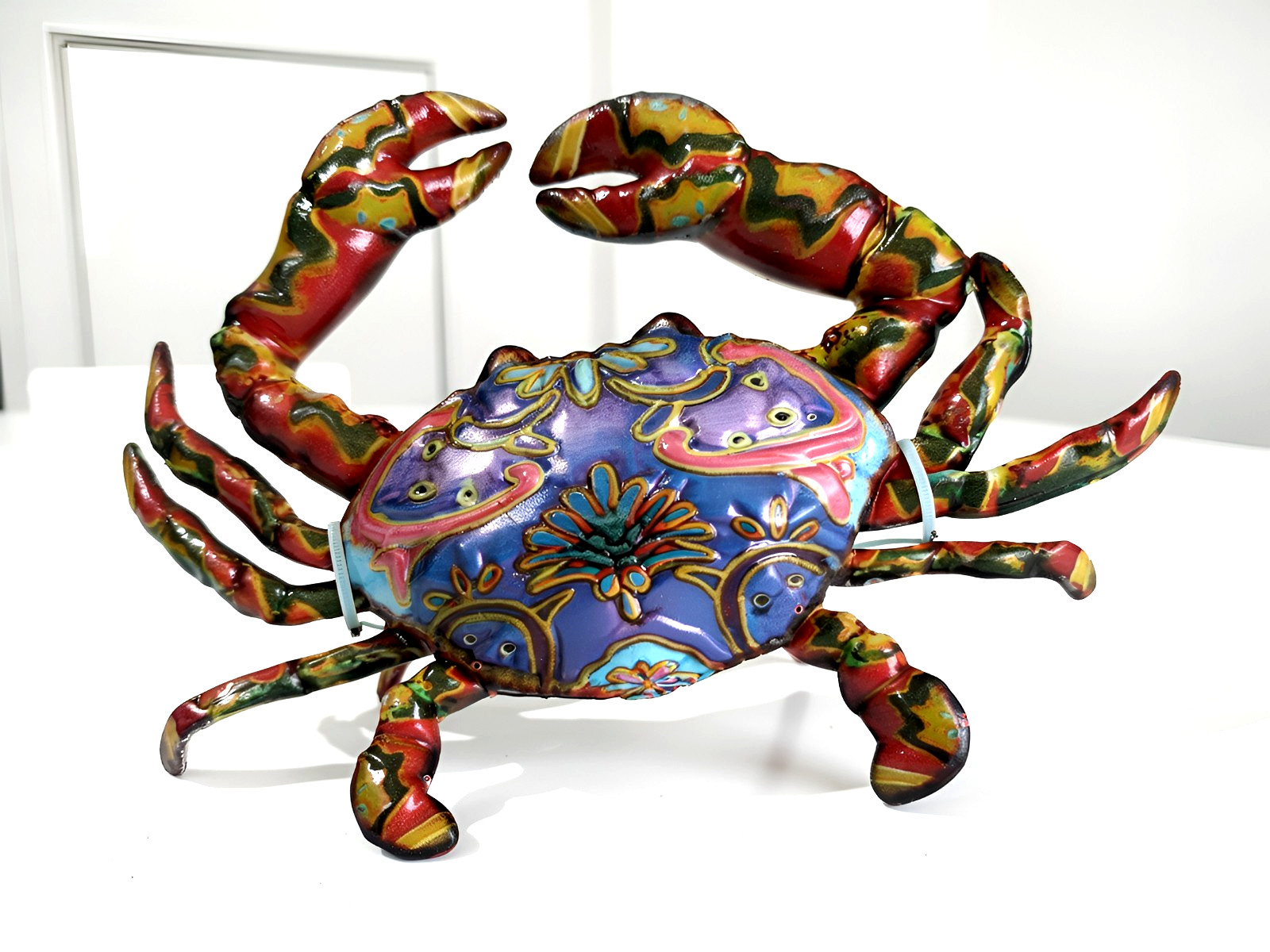 Metal Crab Artwork 12 Inches Wide Metal Cut-Out Design Wall Crab