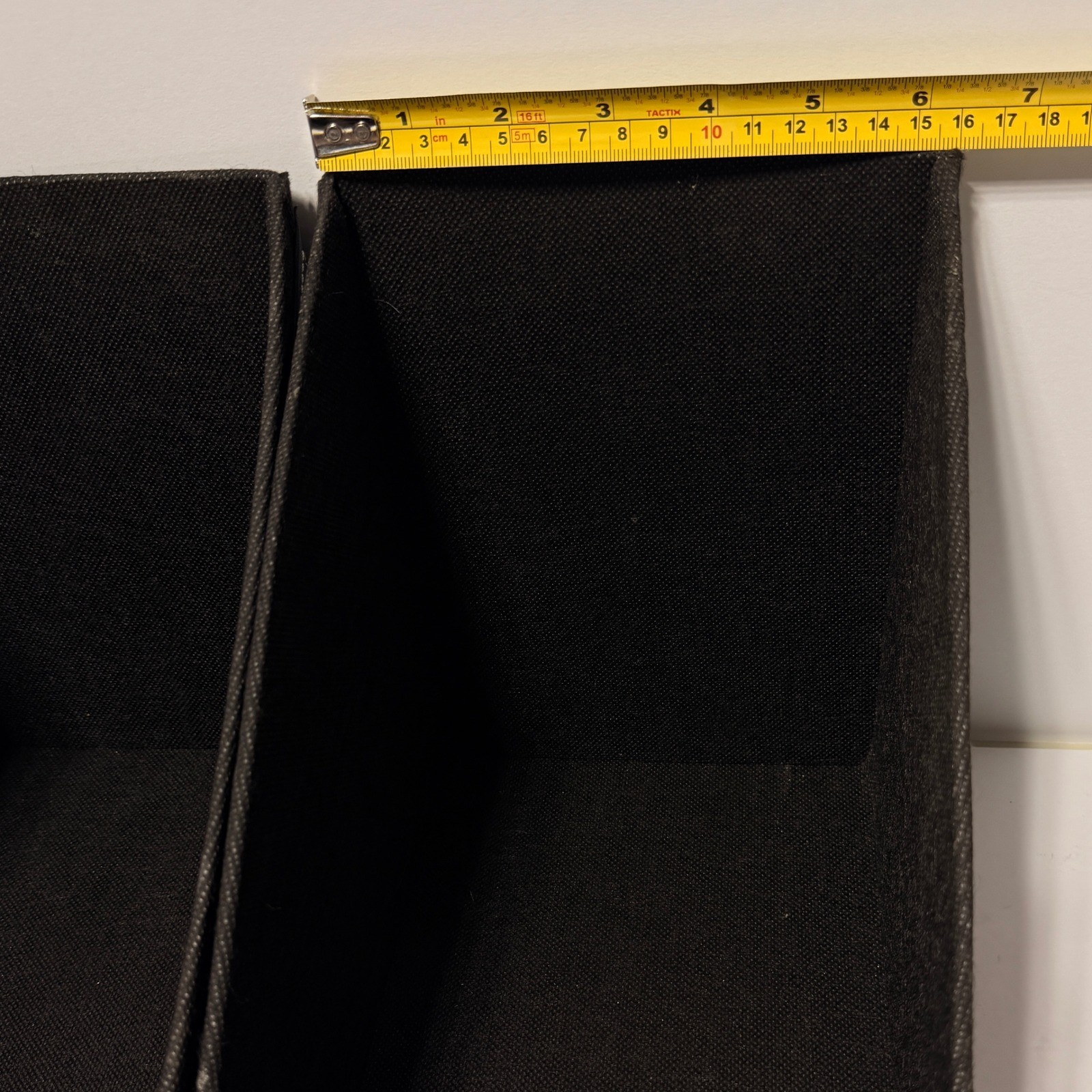 Dark Brown Fabric Media Holder Set of 2 Contrast Stitch Office Organizer Bin