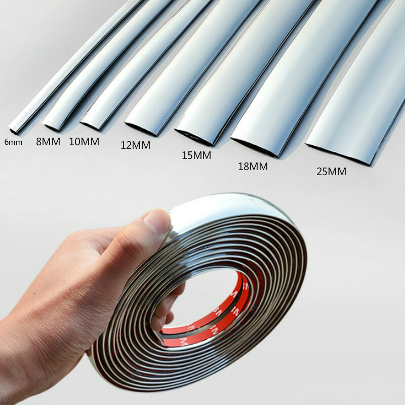 5M Universal Chrome Car Moulding Trim Strip car Door Edge Scratch Protector ~