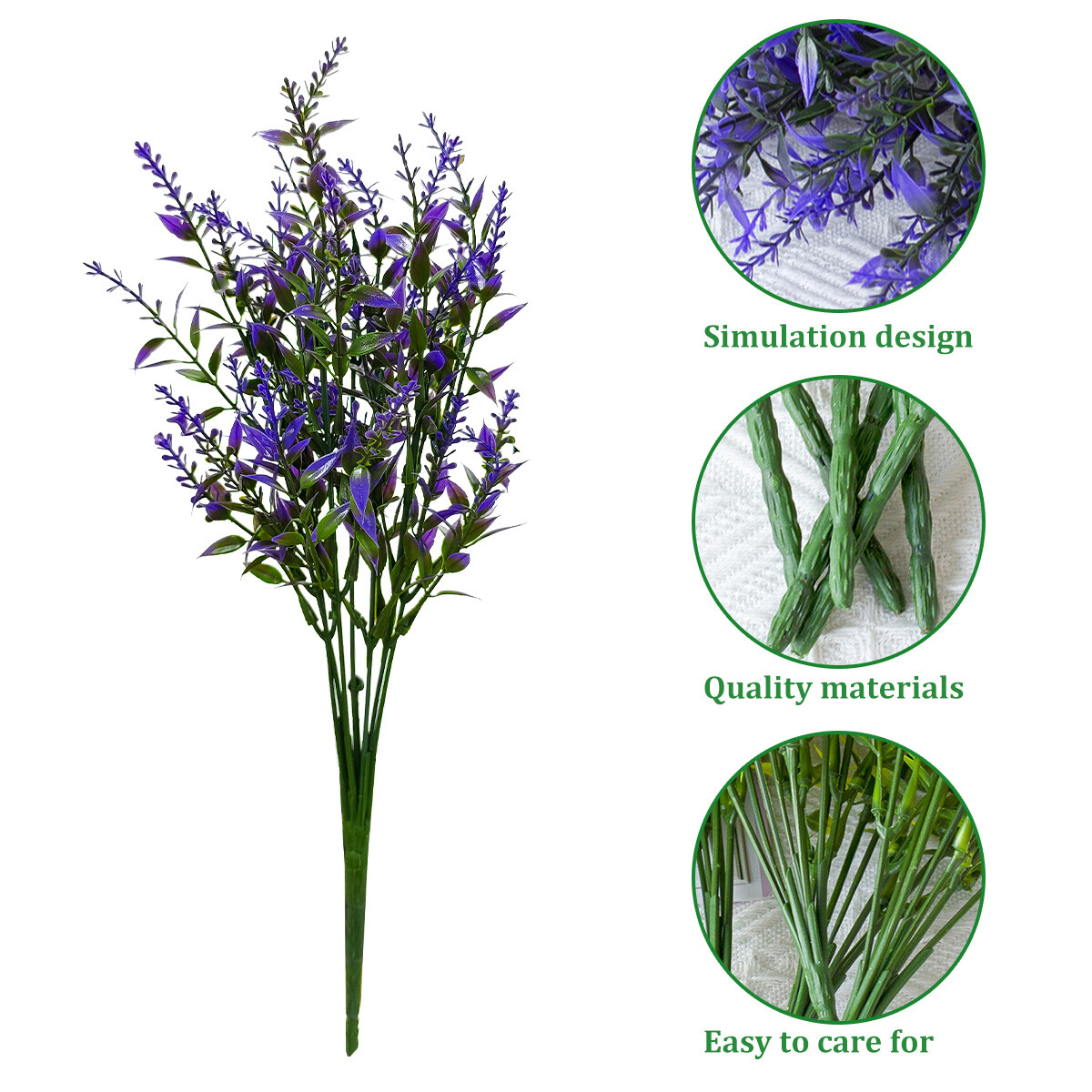 16/40 Bundles Artificial Flowers Fake Plants Outdoor UV Resistant Plastic Flower