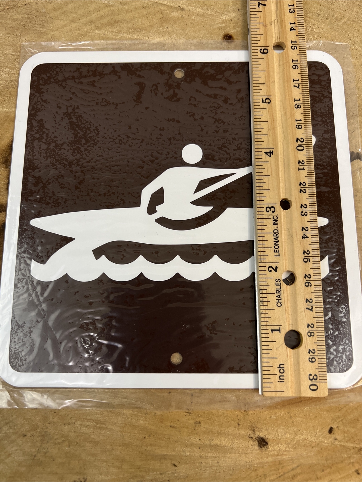 Kayak Metal Parks & Recreation Lake River Kayaking Sign mini 6″x6″ in Brown NEW