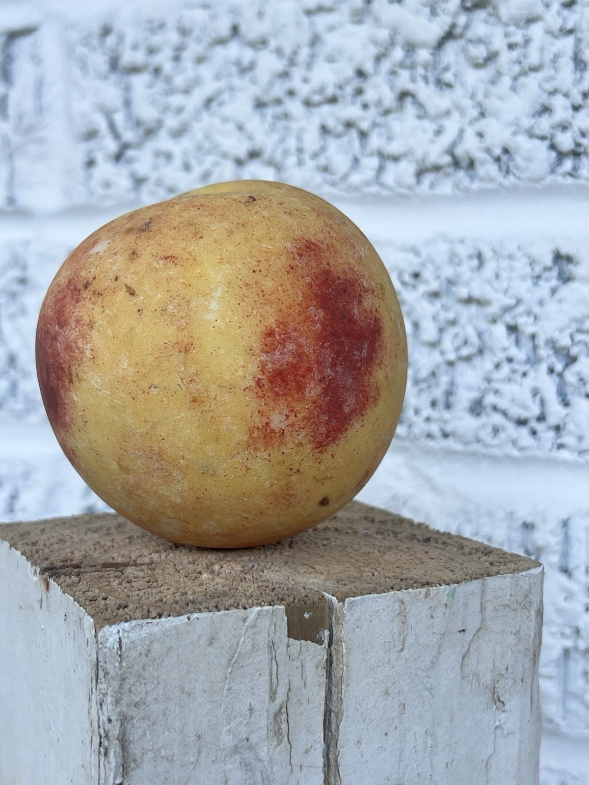 X1 Vintage Italian Alabaster Stone Fruit Peach Patina Marble Realistic 20oz
