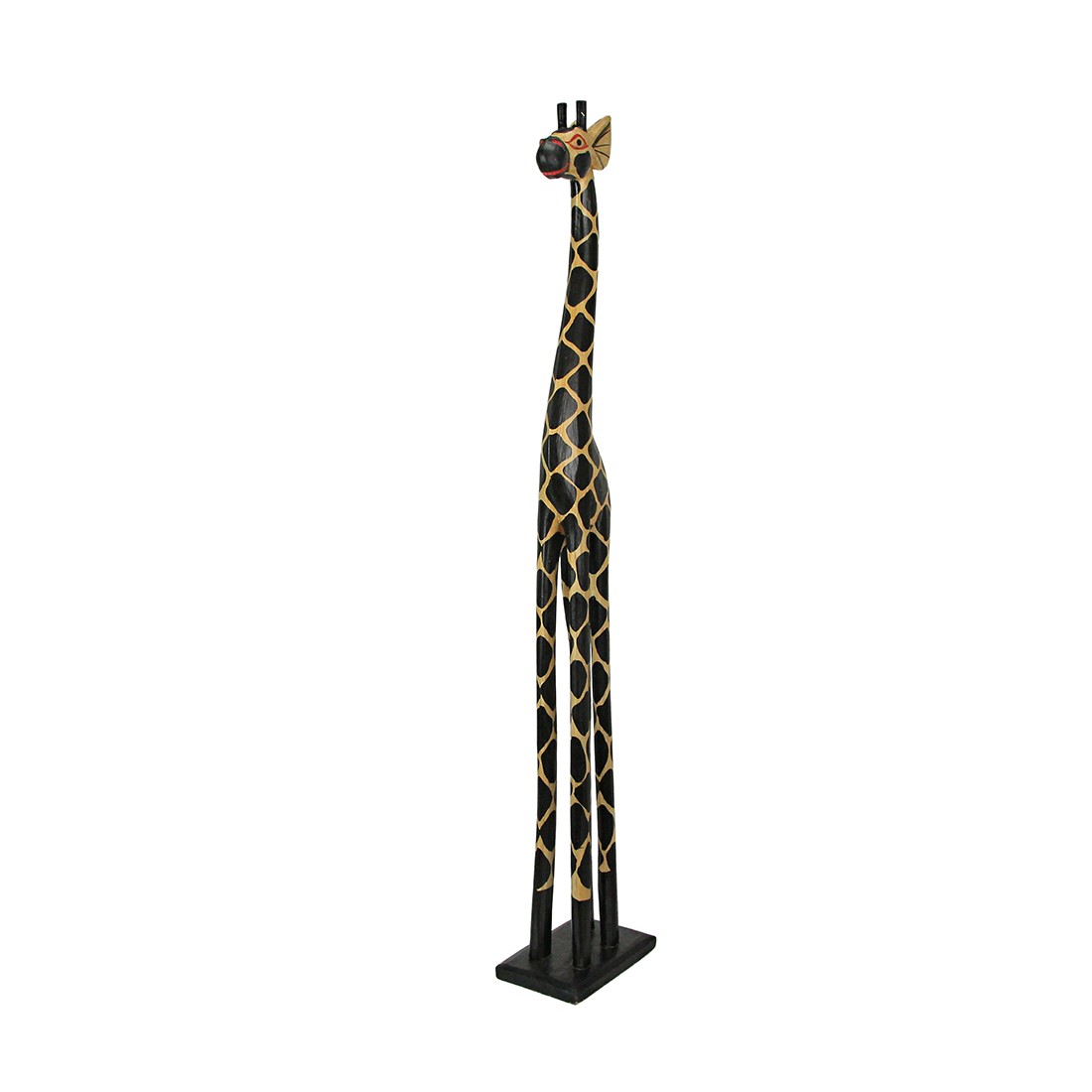 36 Inch Hand Carved Wooden Giraffe Sculpture Safari Home Decor Figurine Statue