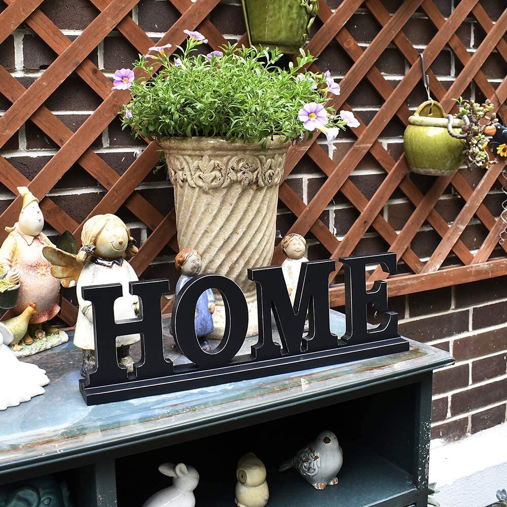 Wood Home Letter Sign Free Standing Cutout Home Word Decorative Home Table Sign