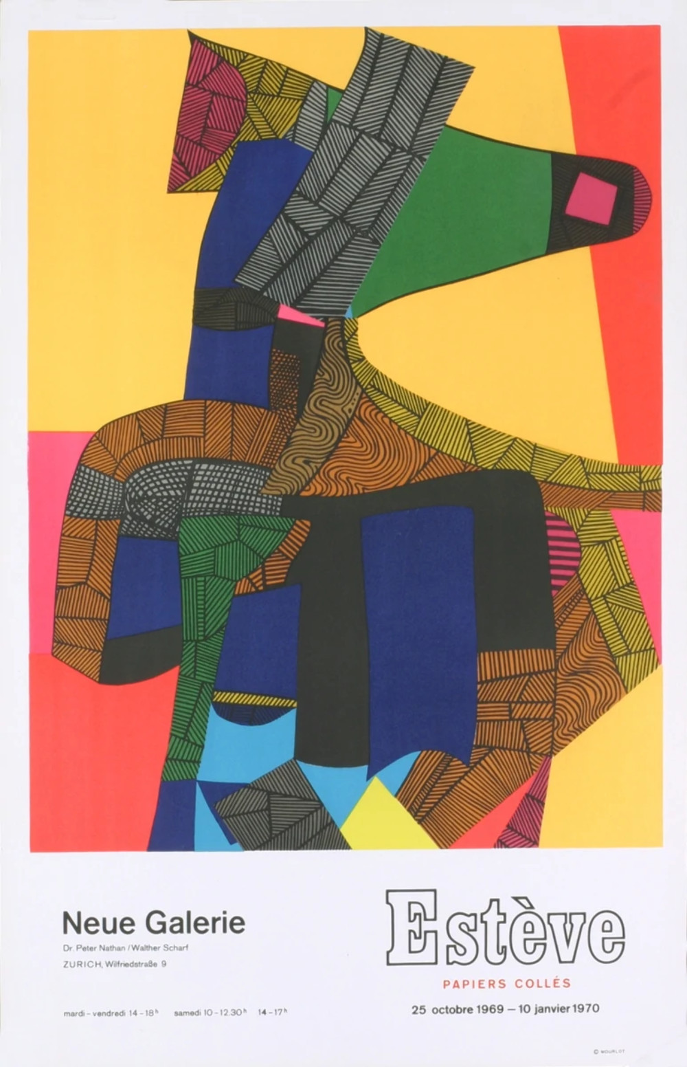 MAURICE ESTEVE Papiers Colles, 1969