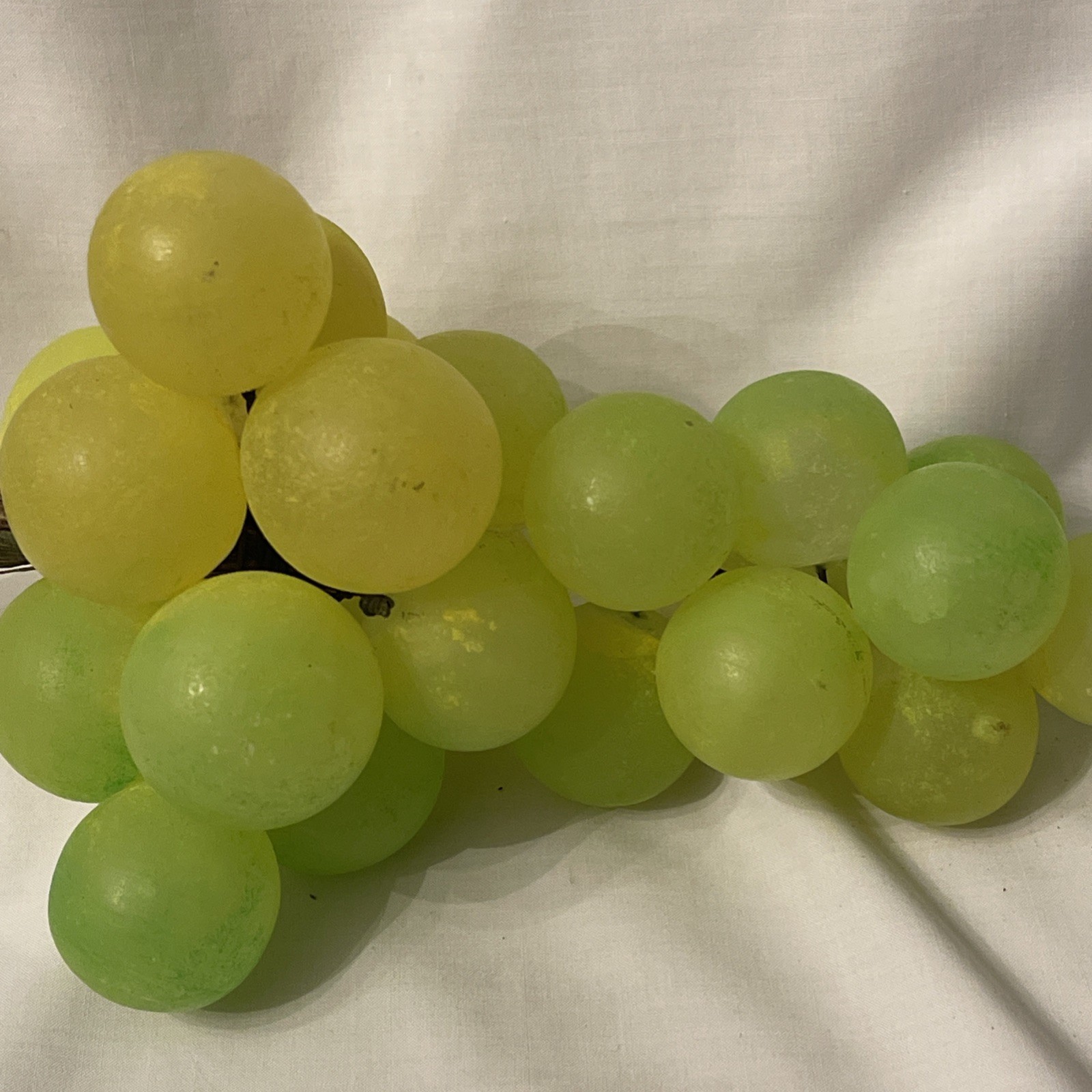 Yellow Alabaster Grape Cluster Table Sculpture Life Size!