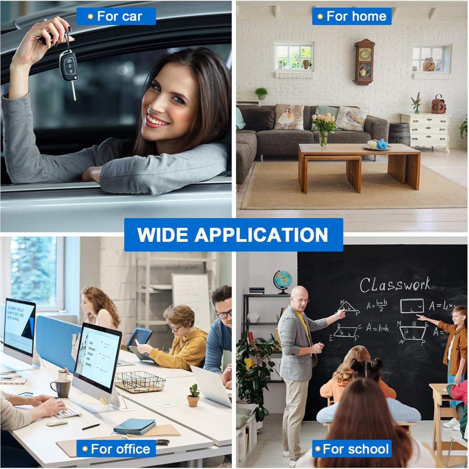 3PCS Small Digital Clock Mini Adhesive Stick On For Car Home Office Use New Set