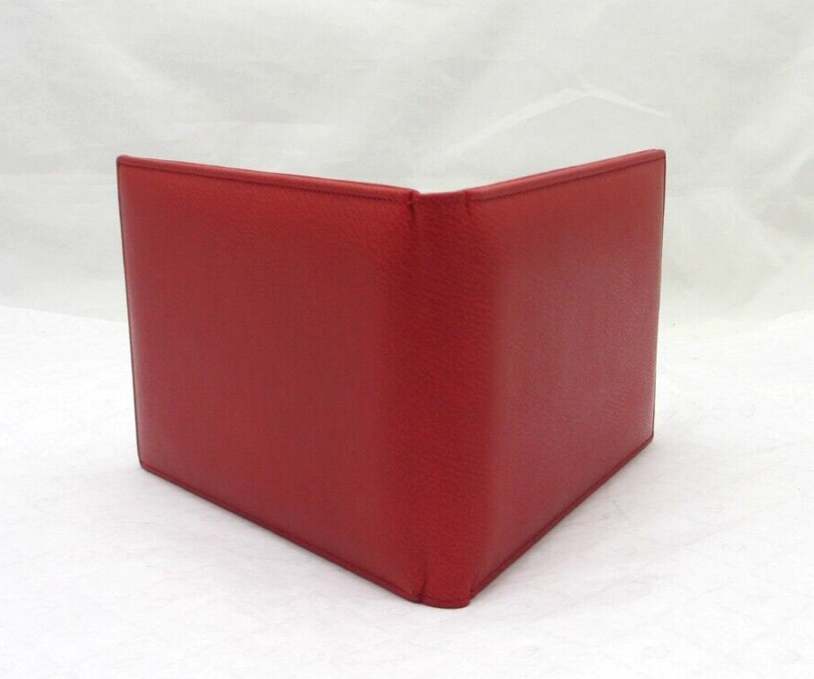Photo Frame Leather Bifold holds TWO 4×6″ Photos Horizontal Graphic Image RED