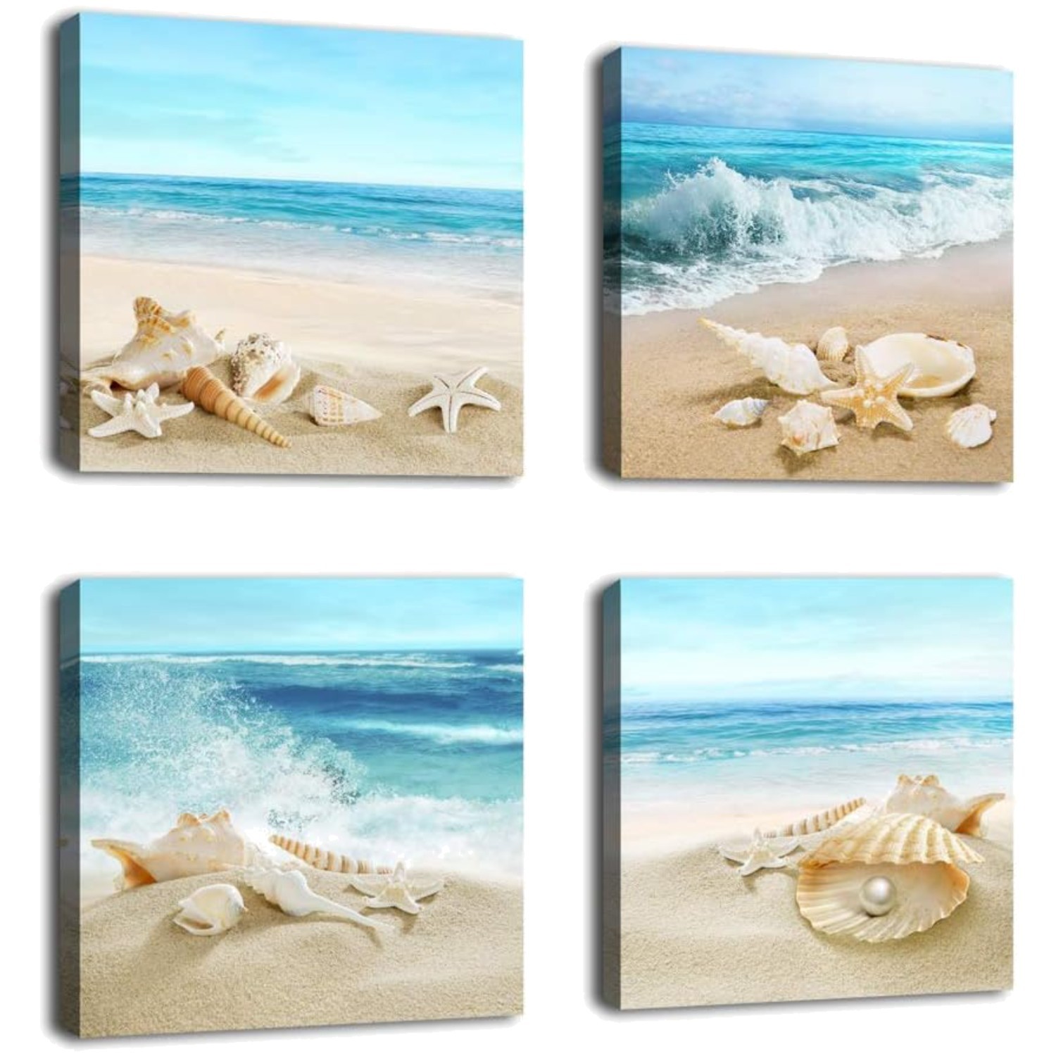 Water-Resistant Coastal Beach Canvas Art – Perfect for Bathroom or Living Room