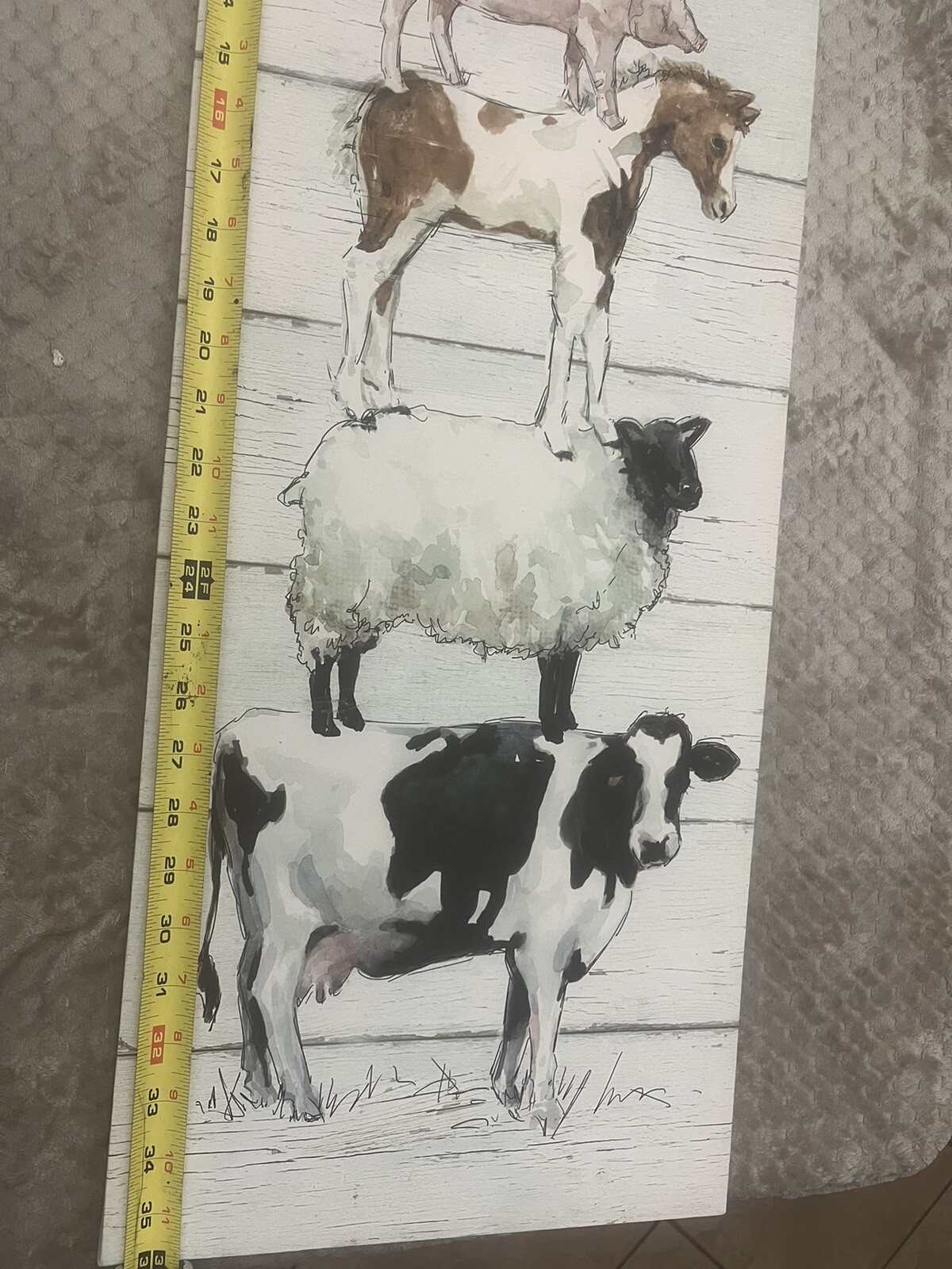 “Farm Stack” Carol Robinson Print on Canvas The Galaxy Of Graphics 36x12x1.25 In