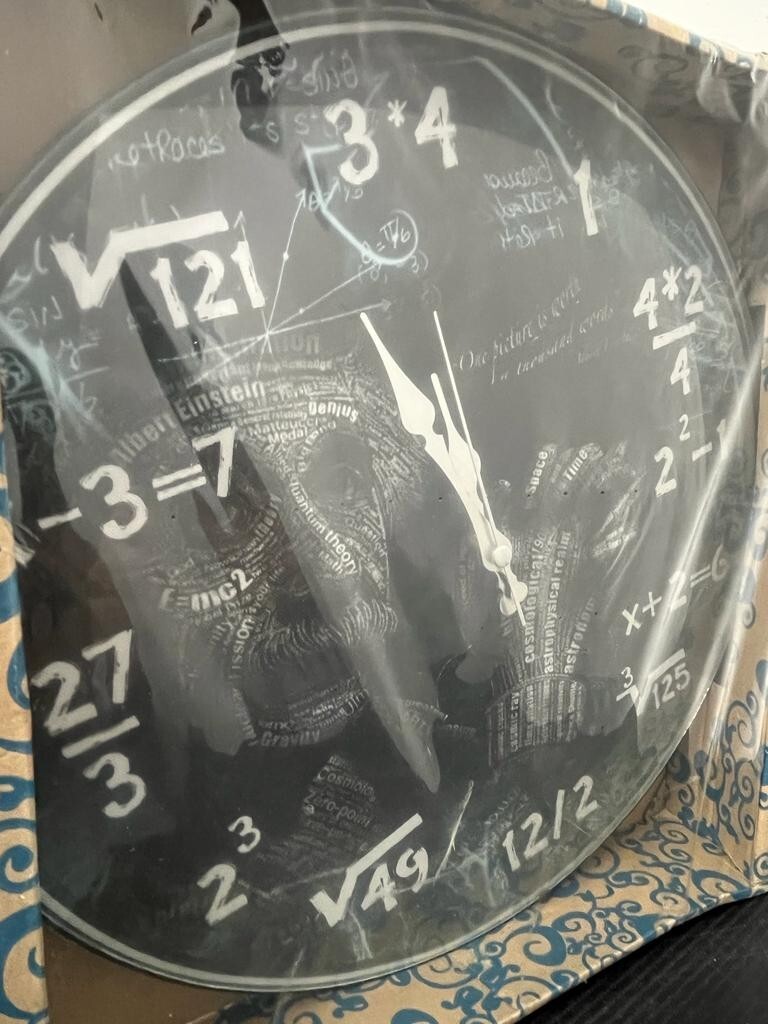 Albert Einstein Math Wall Clock Algebra Equations Mathematic Hour Minute Watch
