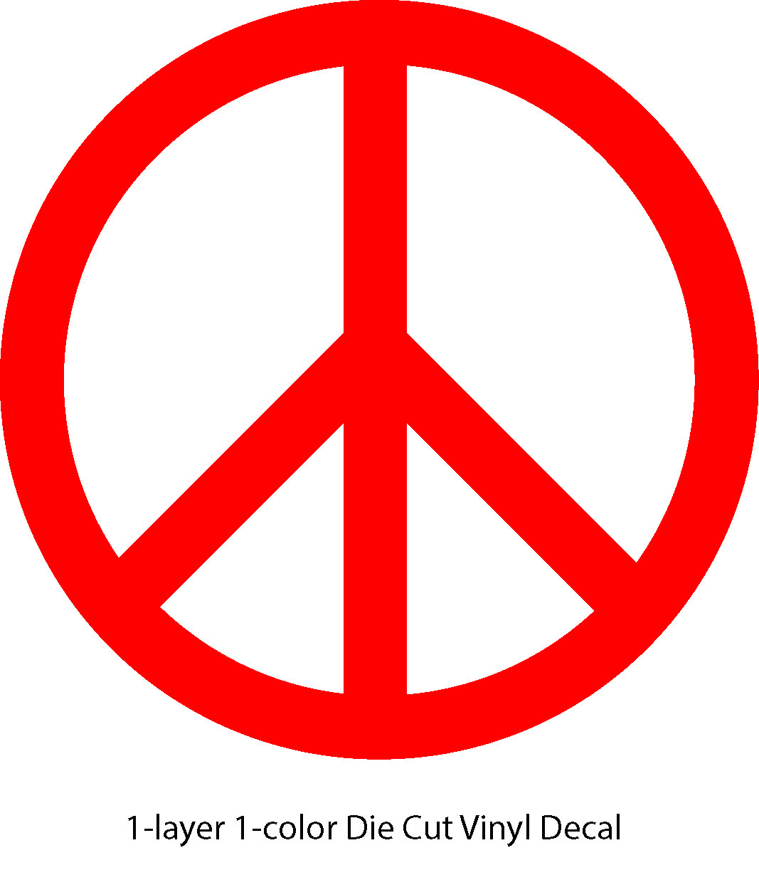 2″ – 24″ Peace Sign Die Cut Vinyl Decal Sticker – Made in USA Same Day Shipping
