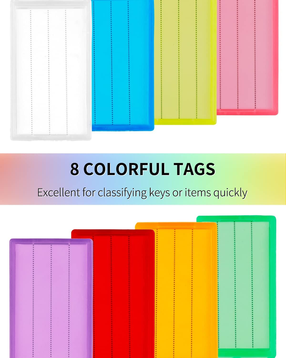 Key Tag Rack Hook Style Plastic Wall Mounted Key Holder Organizer with Transpare