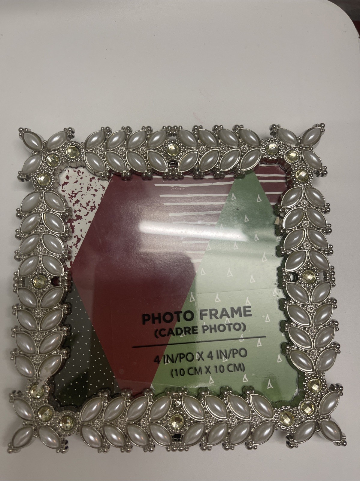 Bijou 4 Inch Tall Floral Edged Metal Picture Frame