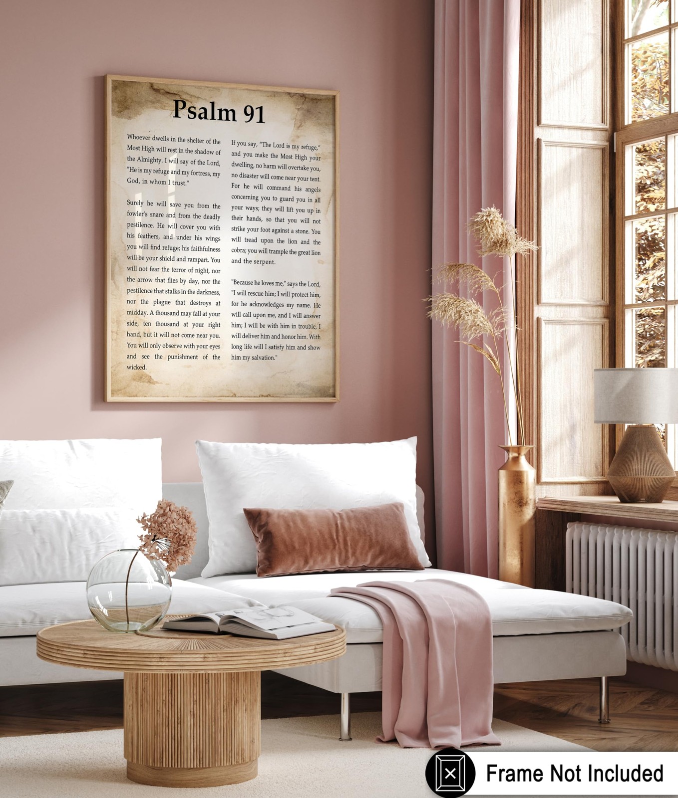 Psalm 91 Print – Bible Verse Poster – Scripture Art – Inspiring Gift for Men,