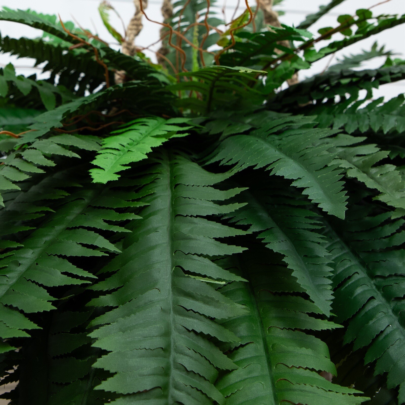 29″ Double Giant Artificial Boston Fern in Hanging Basket. Retail $139