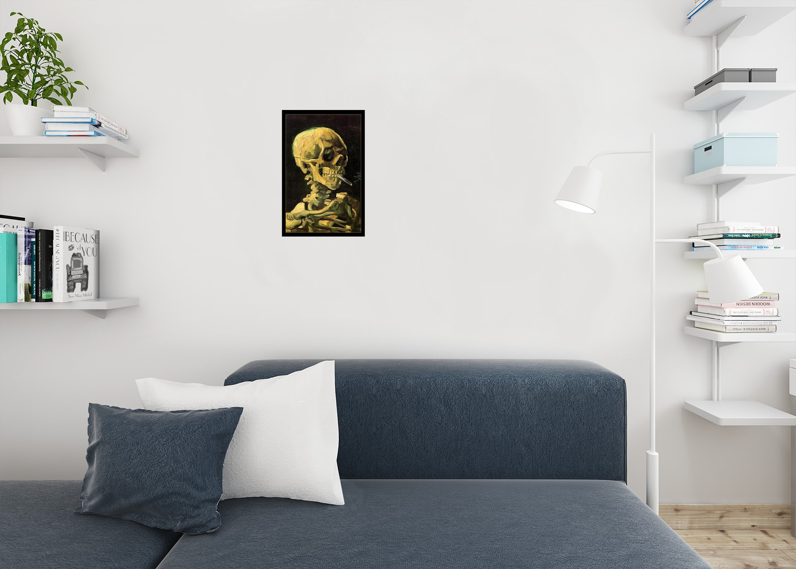 Vincent Van Gogh Skull Of A Skeleton With Burning Cigarette Poster 12×18