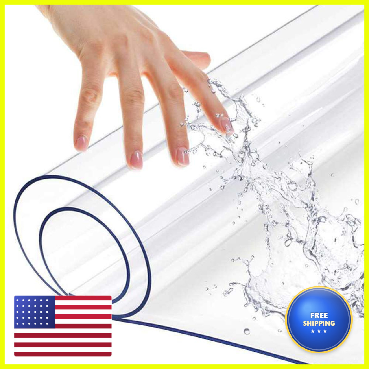 Leoewo Rectangular Clear Table Protector Crystal Plastic Table Pads Vinyl