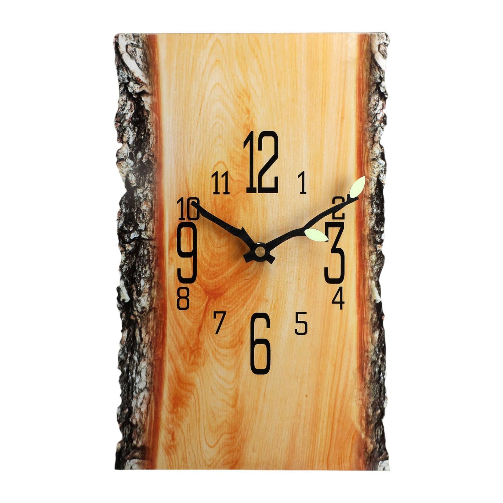 Simulated Tree Stump Wall Clock 30x20cm Decorative Arabic Numerals Silent Quartz