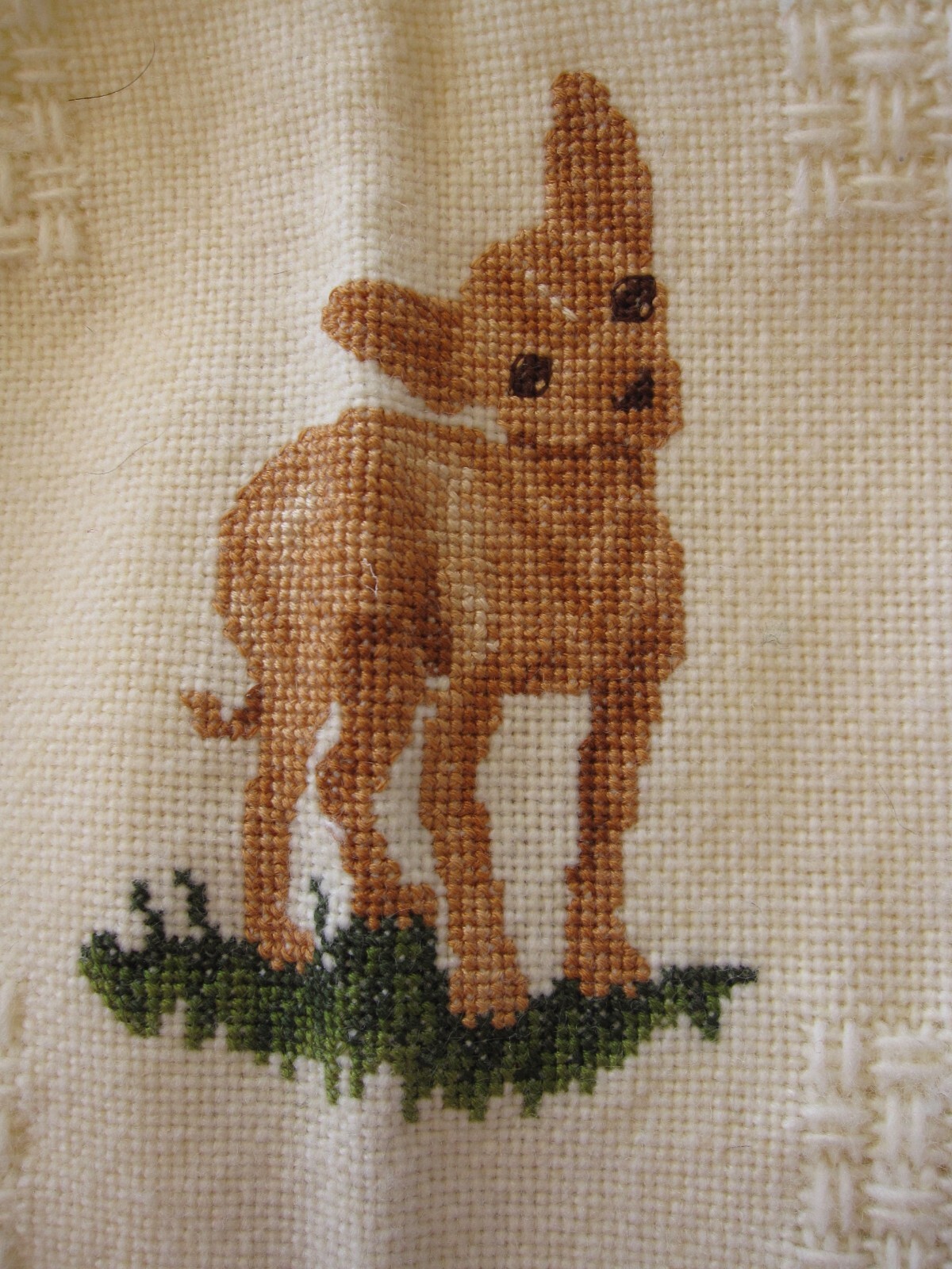 VTG 90s Handmade Needlepoint Blanket Southwest Motif Kachina Cactus Chihuahua