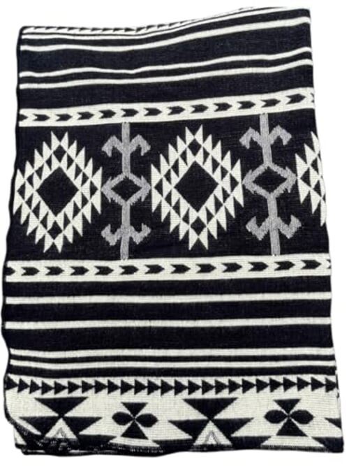 Alpaca Wool Blanket Queen 94×78 in | Queen (U.S. Standard) Black and White