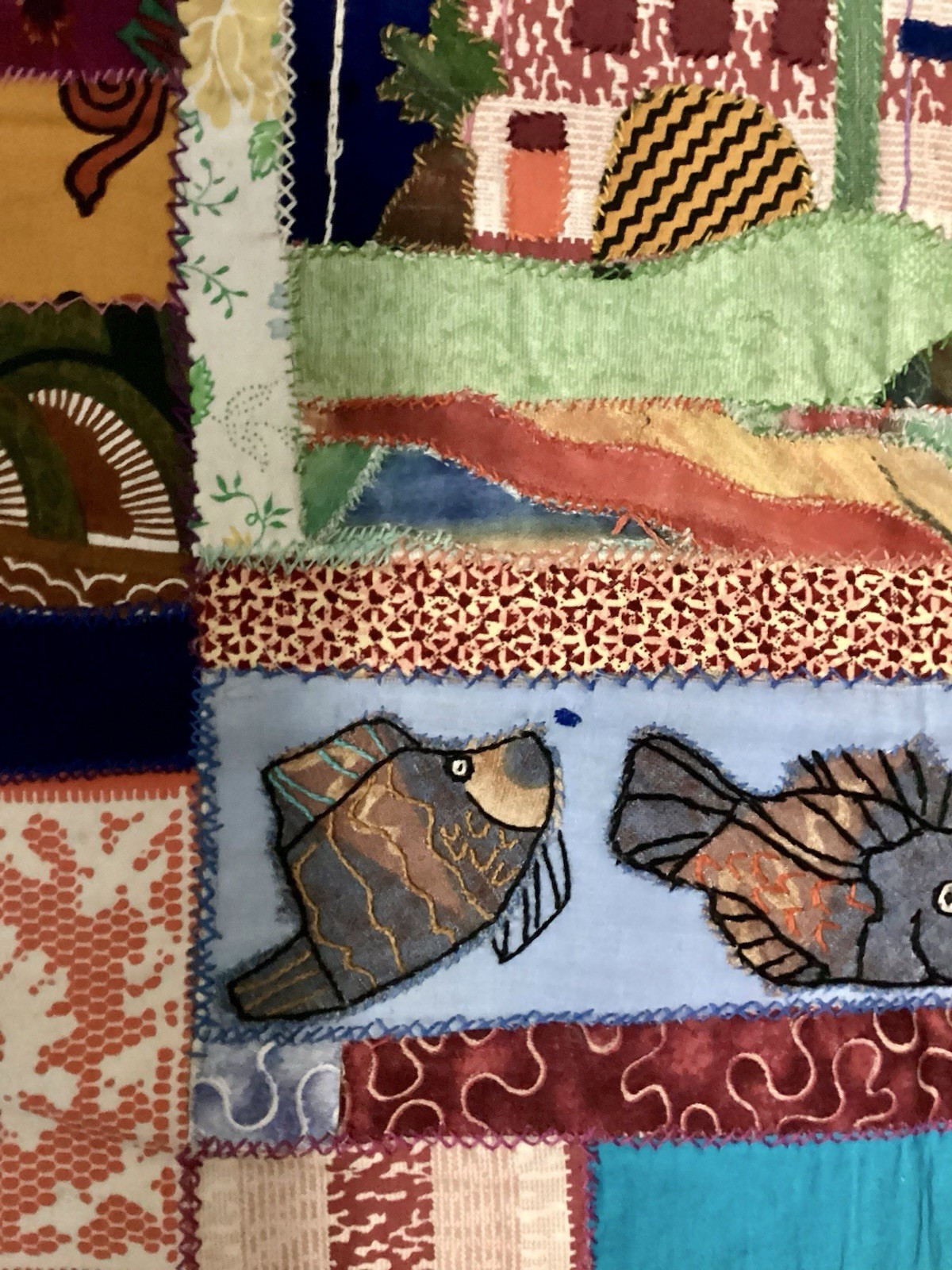 African Wall Art appliqué & Embroidery Patchwork Tapestry 20×29 Inches