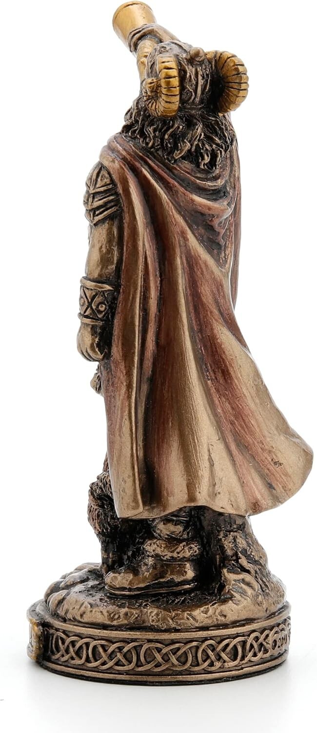 Unique Polystone Standing Heimdall Carrying Horn Norse God Spiritual Collection