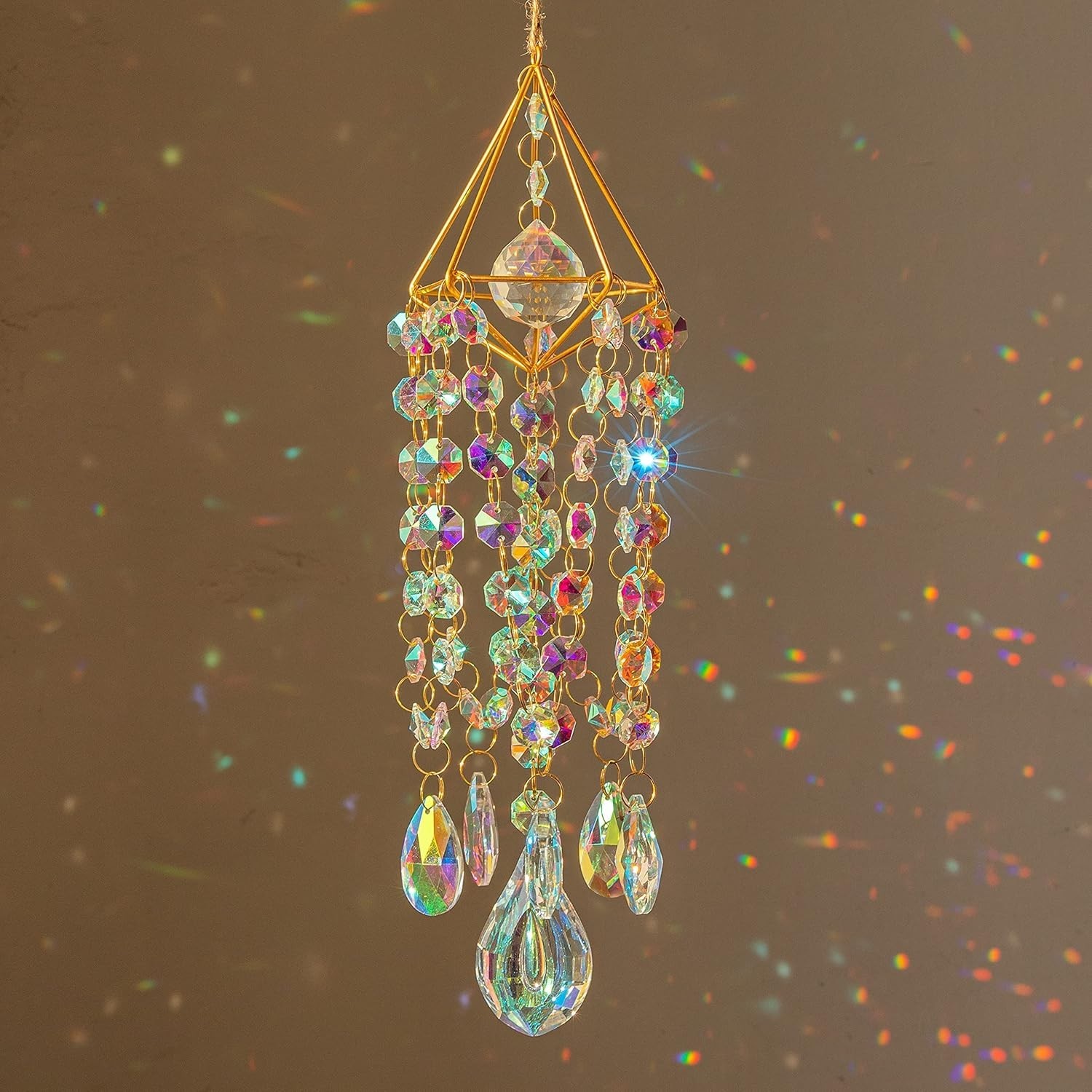 Multi-Color Crystal Suncatcher – Irregular Hanging Decor for Whimsical Spaces