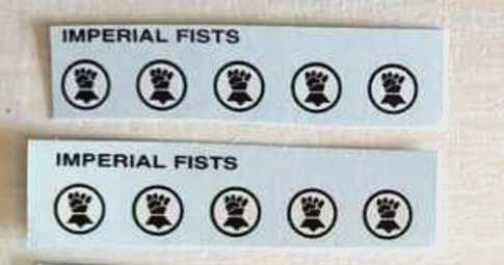 Decals Warhammer 40K Space Marine Imperial Fists Transfers