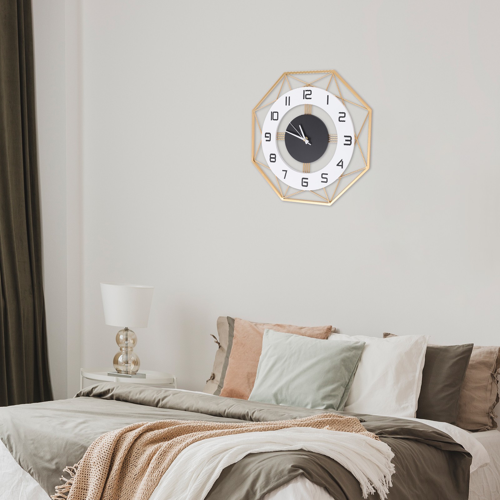 Modern Wall Clock – Silent Battery Powered Analog , Easy Mount