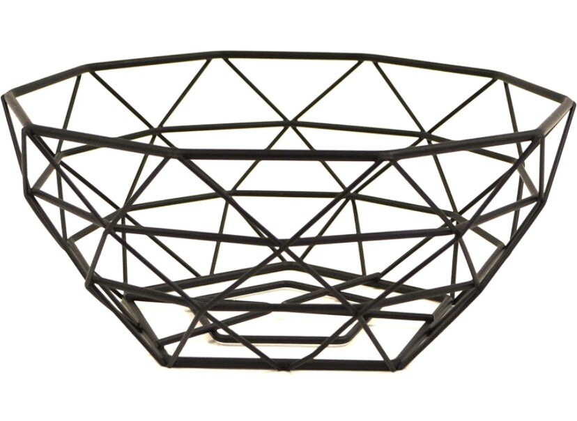Modern Geometric Wire Fruit/Produce Basket Bowl