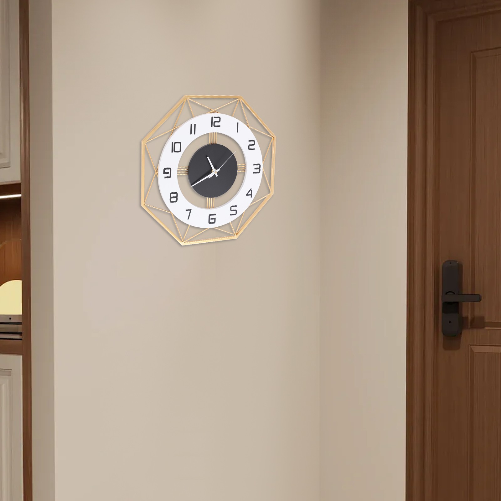 Modern Wall Clock – Silent Battery Powered Analog , Easy Mount
