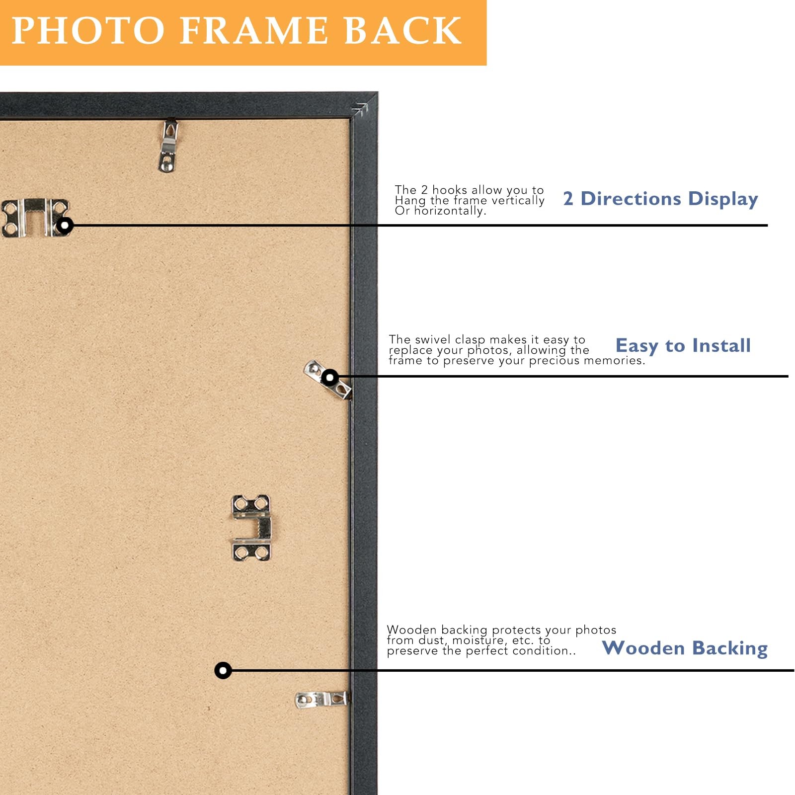 17×22 Picture Frame Black for Wall Mounting, Horizontal and Vertical Formats …