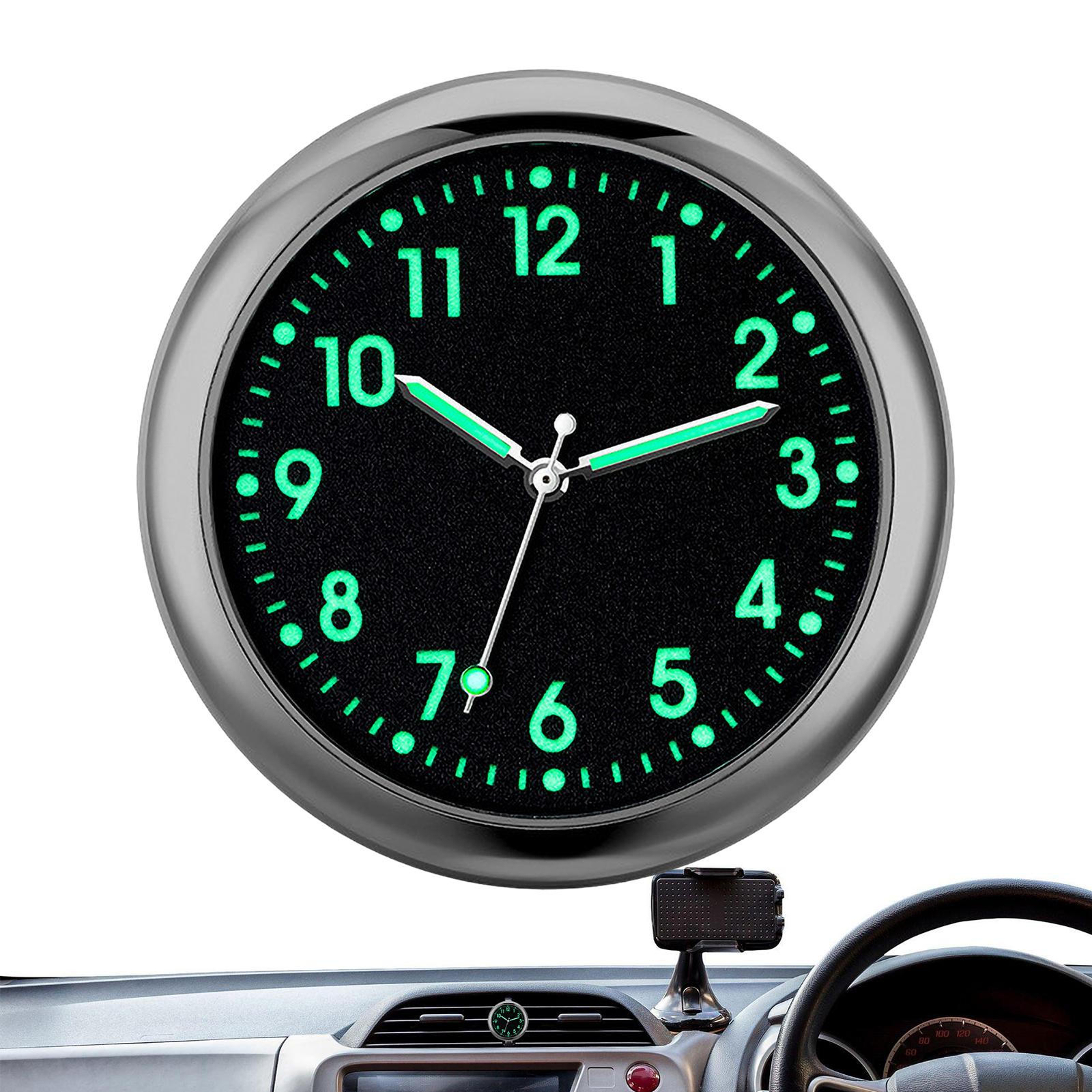 Stick on Dashboard Car Clock Mini Tiny Small Luminous Car Vent Clocks Watch USA