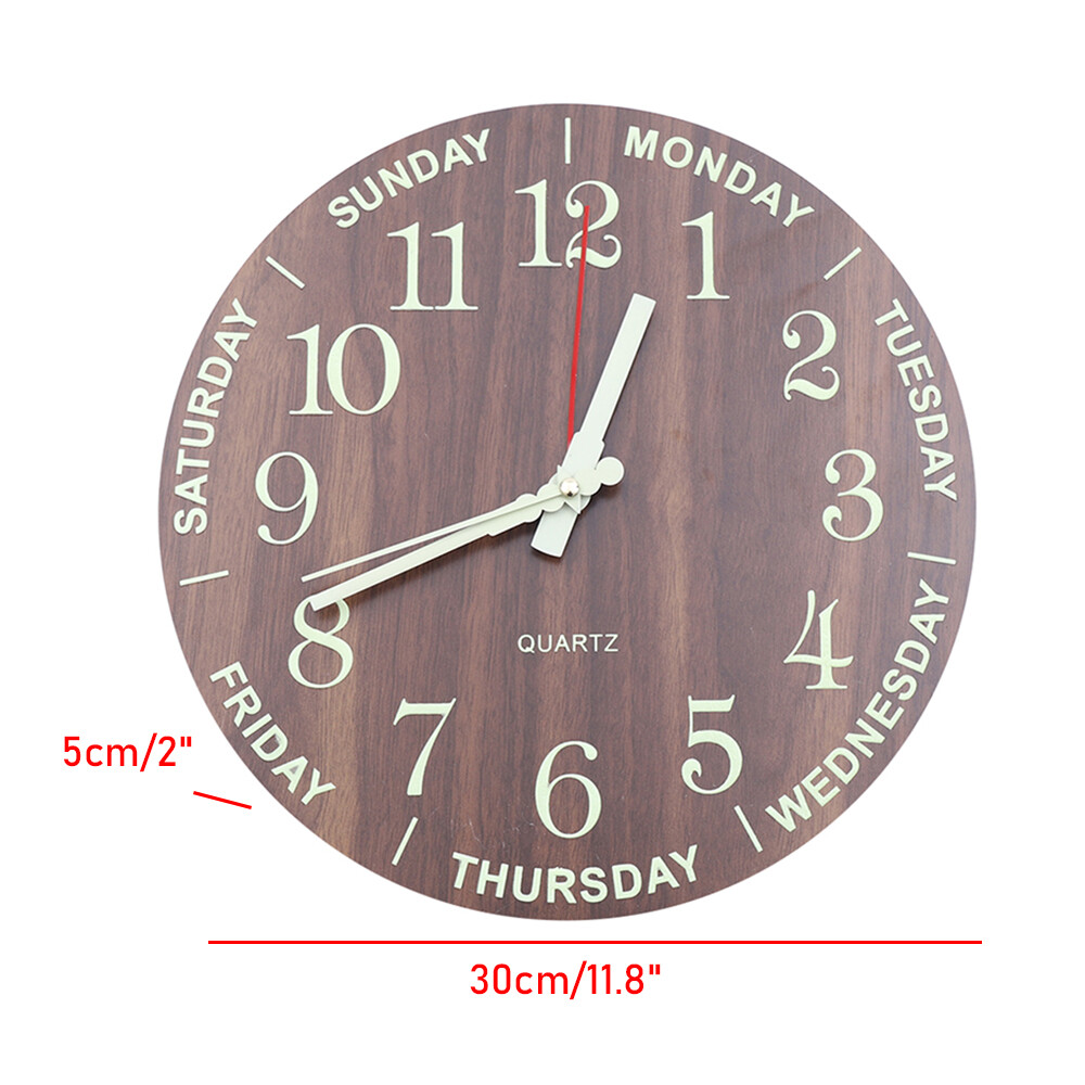 Large Luminous 3D Wall Clock New Glow In The Dark Quartz Home Decor Night Clock