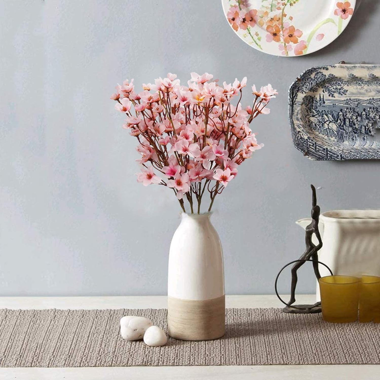 Graceful 4-Pcs Artificial Cherry Blossom Bouquet – Perfect for Events & Parties