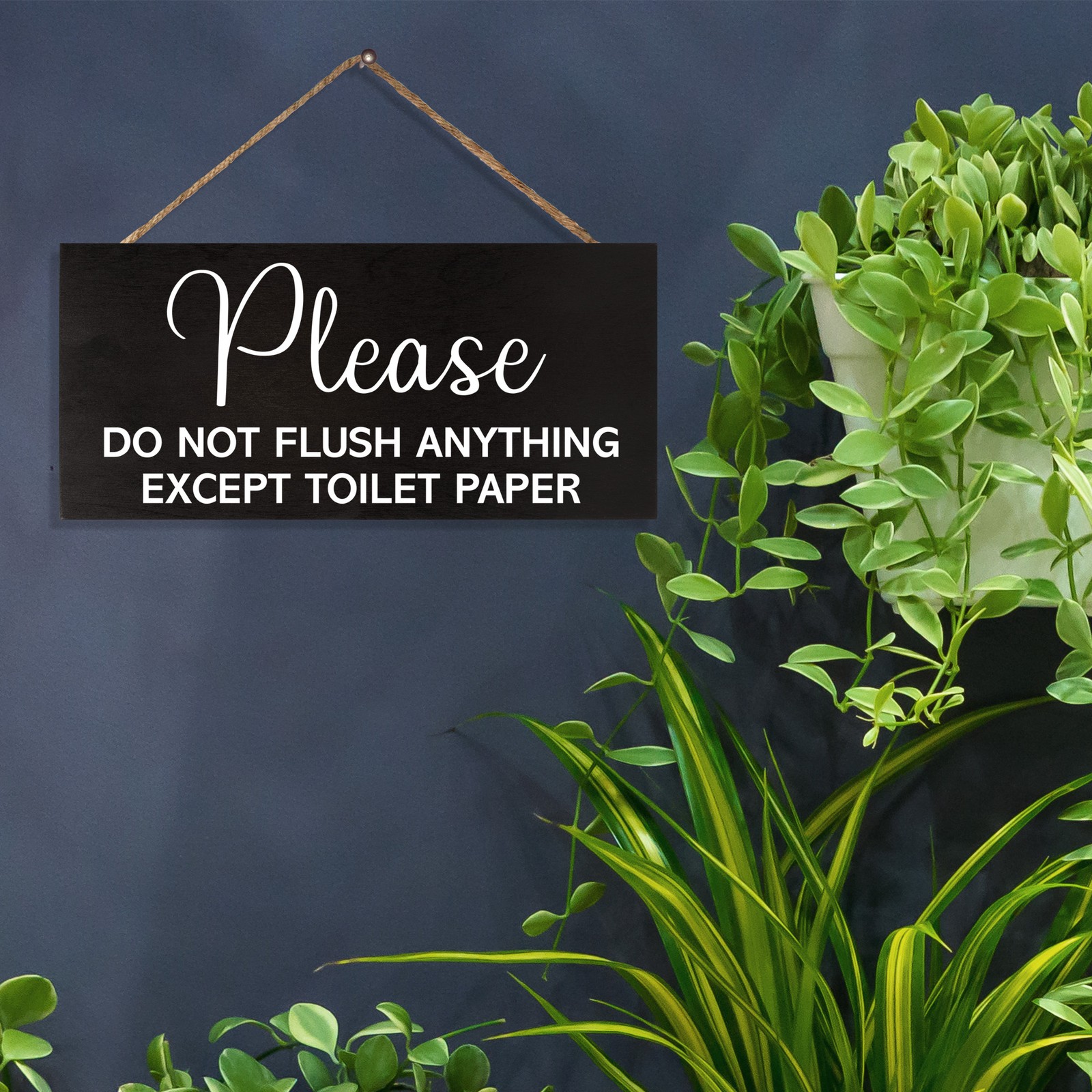 JennyGems Bathroom Sign, Do Not Flush Anything Except Toilet Paper