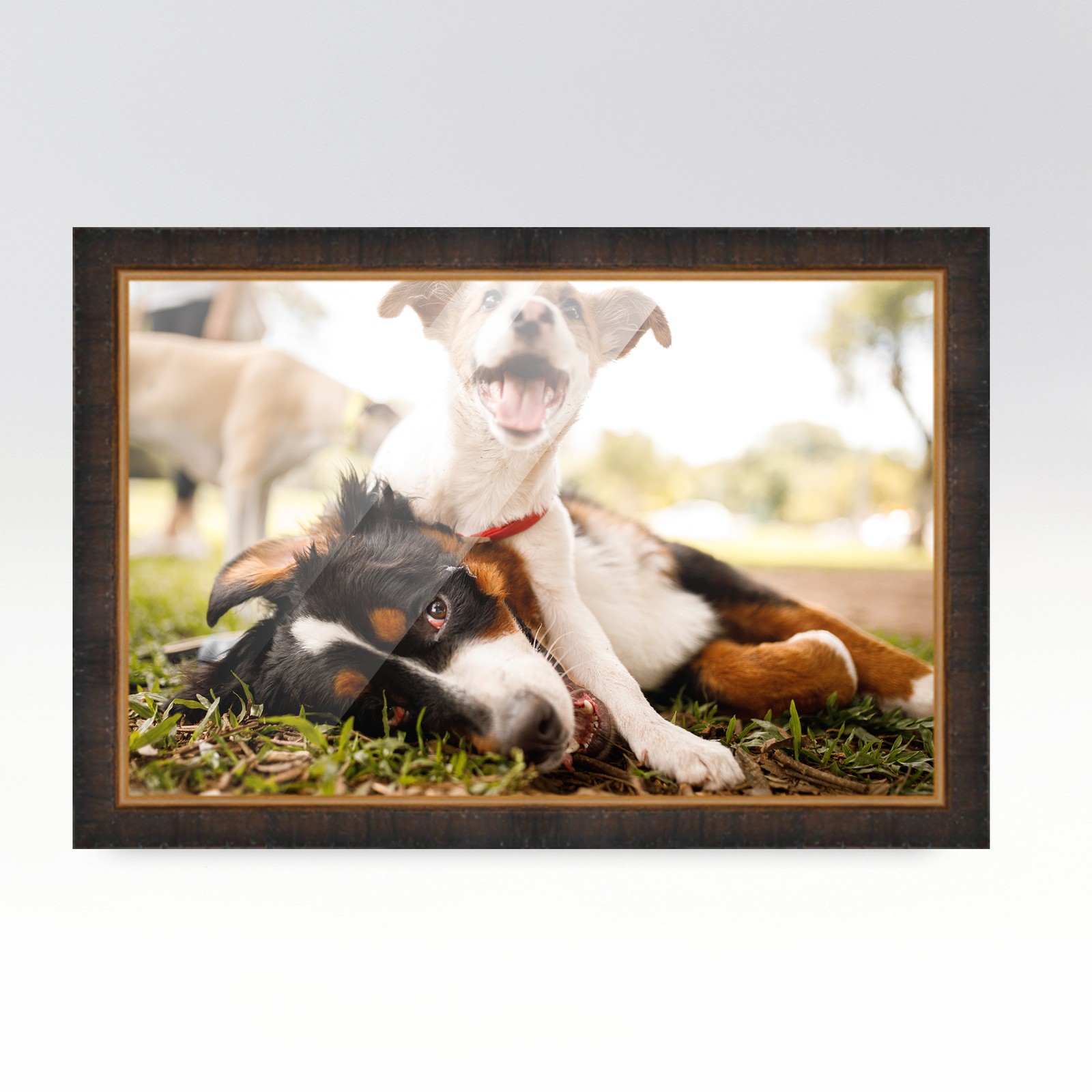 5×7 In Rustic Brown with Gold Real Wood Picture Frame Width 1.25 inches | Interi
